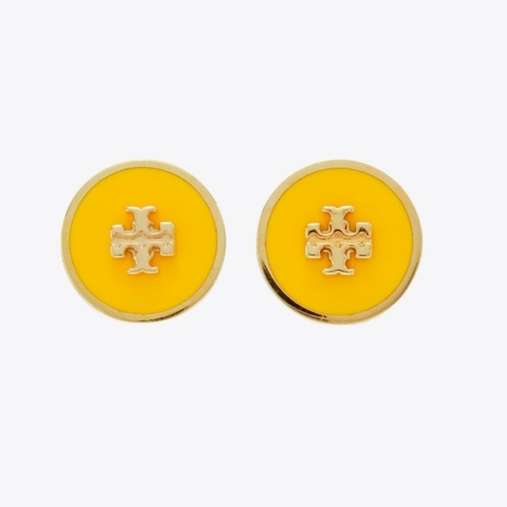 Tory Burch Enameled Circle Stud Earrings | NWOT